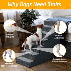 Casusv 7-step stairs beside the sofa aid high access for pets