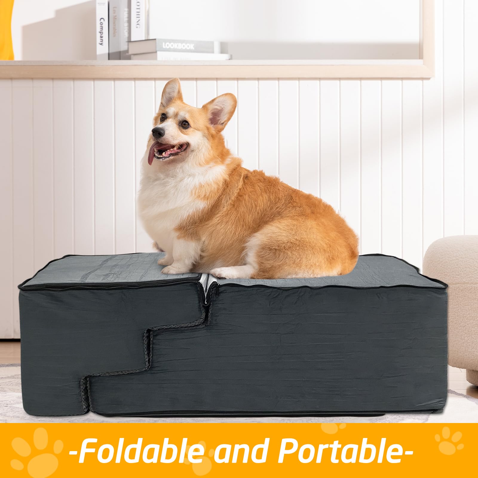 Casusv indoor pet stairs with non-slip bottom for safe home access.