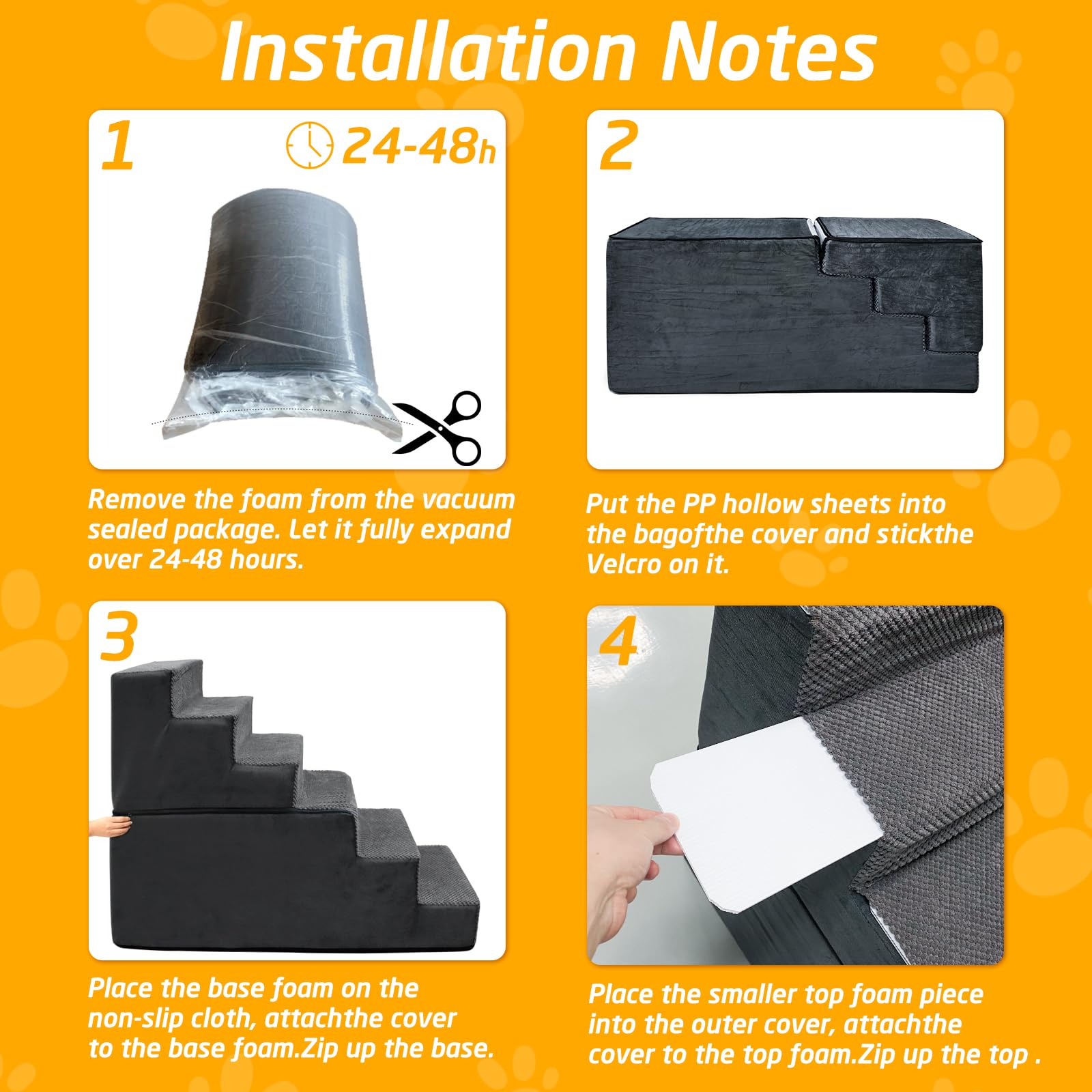 Casusv machine-washable cover keeps stairs clean between uses.