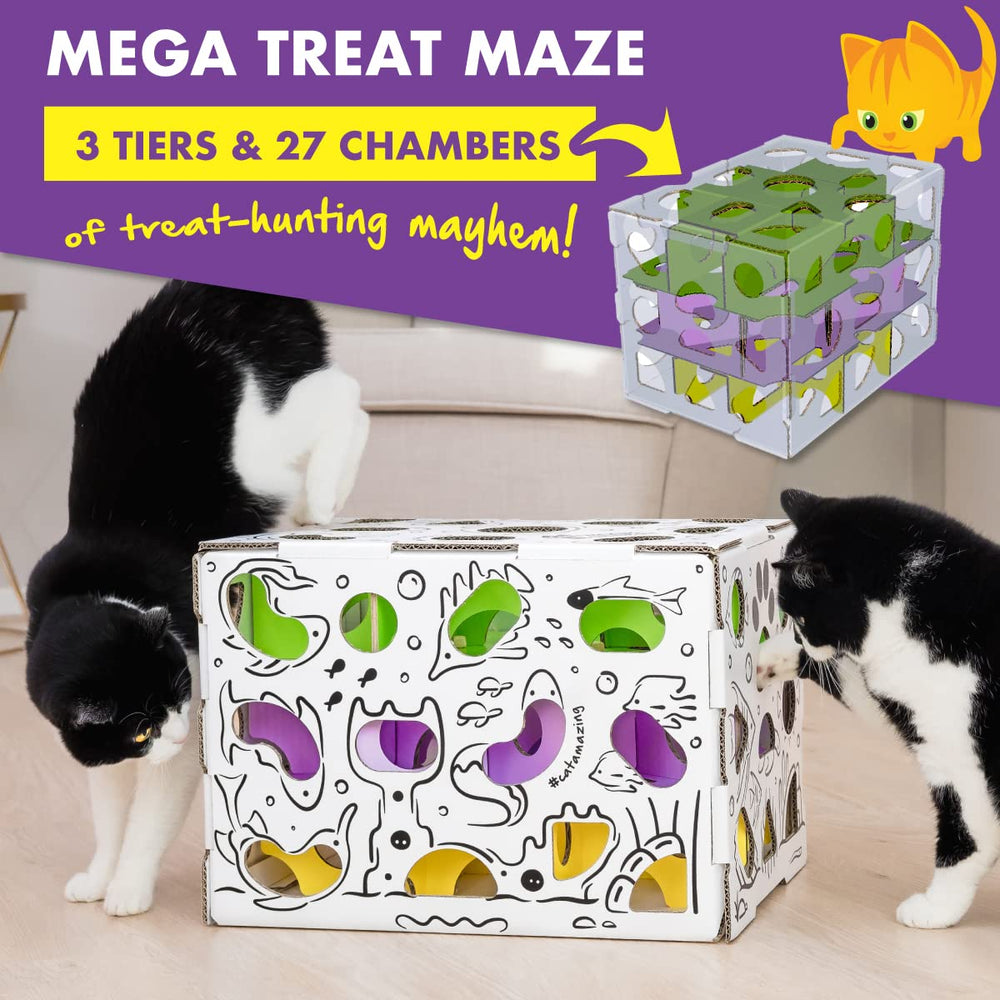 Cat Amazing MEGA rewards discovery with treat-release action and sniffing.