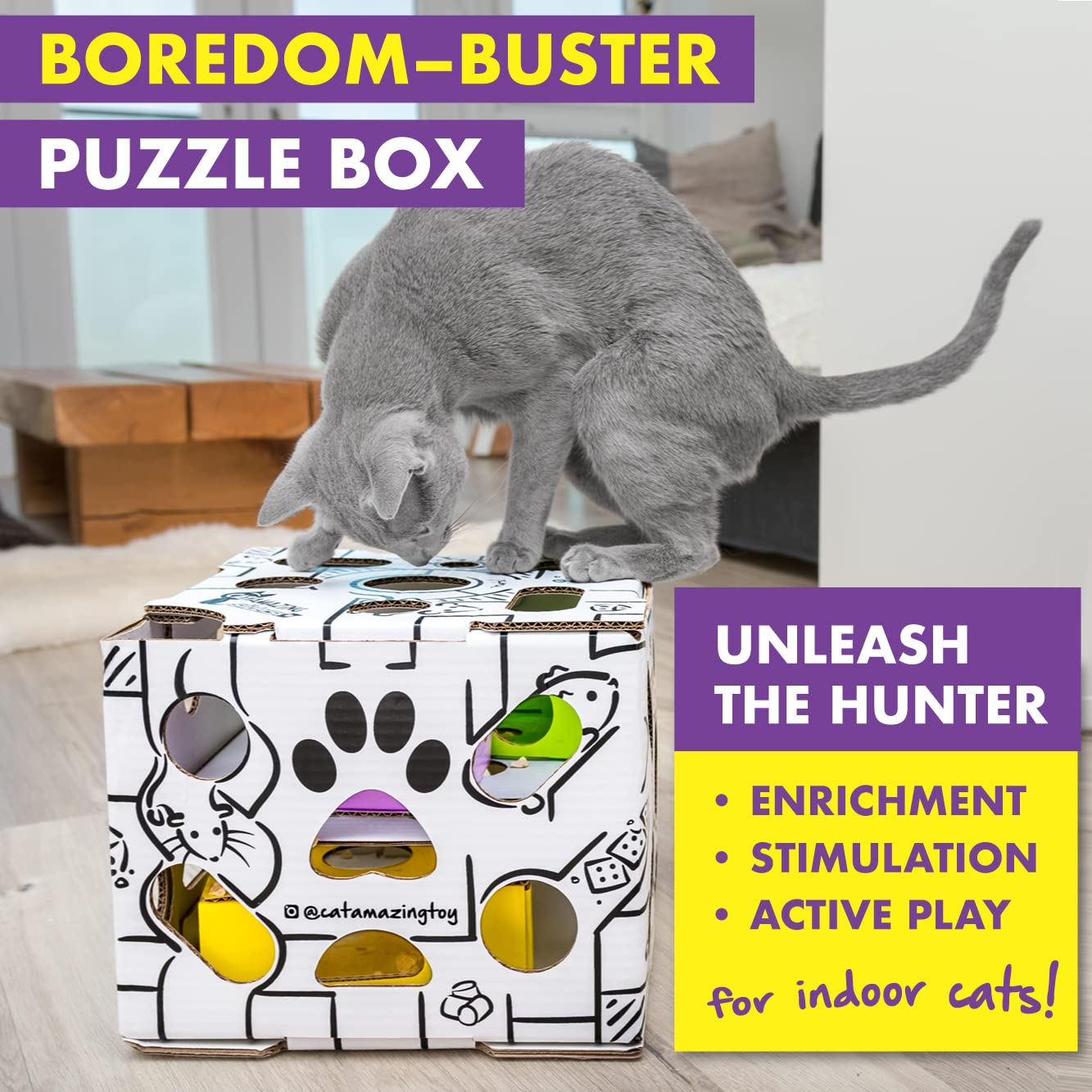 Cat Amazing Sliders sliding inner boxes reconfiguring the maze in action.