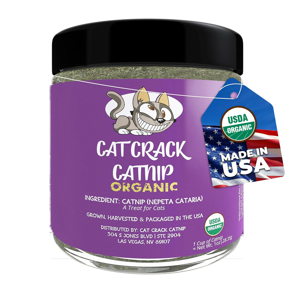 Cat Crack Organic Catnip packaging ready to energize your cat's playtime.