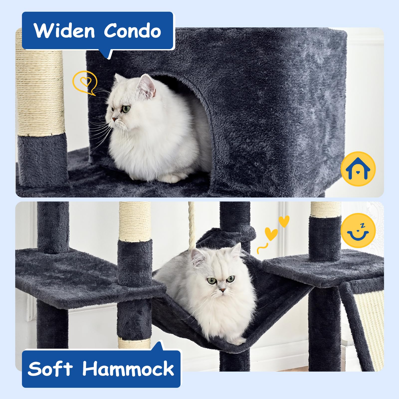 Cat Craft cat tree condo offers private hideaway for napping and observing.