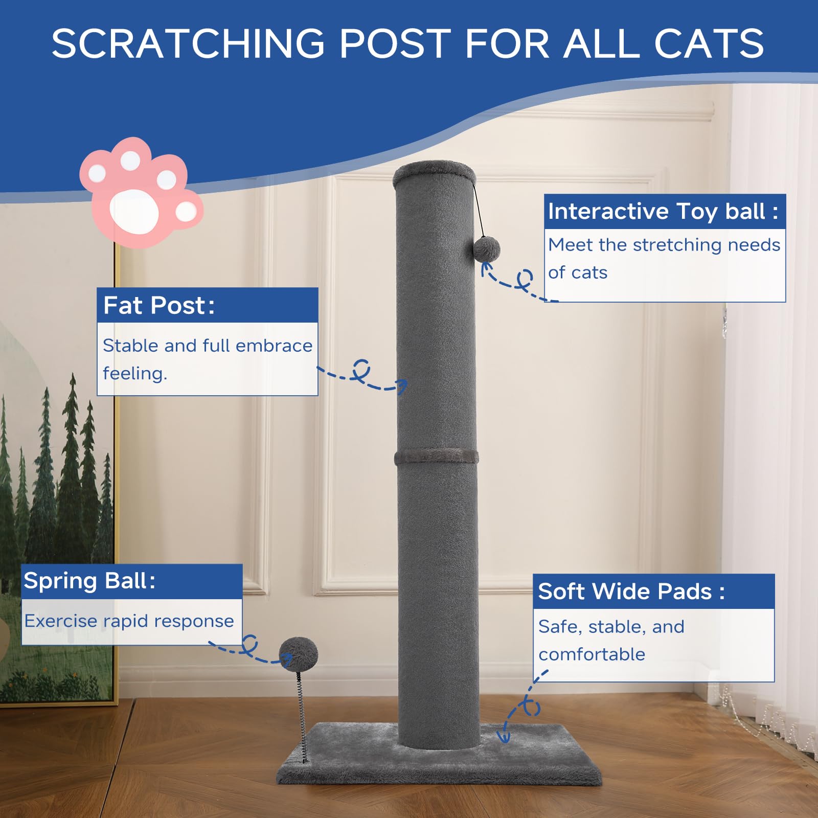 Cat Craft Bobcat post in a room demonstrating placement and scale.
