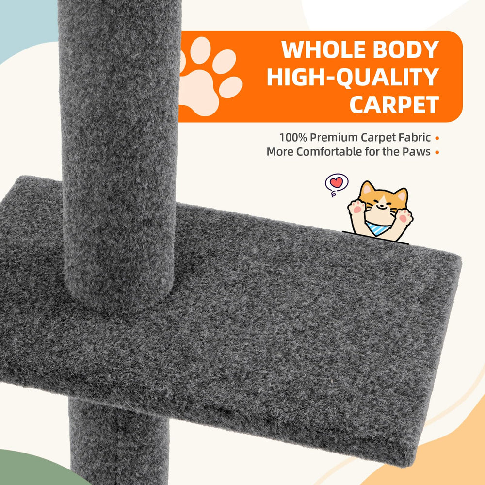 Cat Craft multiple platforms perching areas on a charcoal cat tree