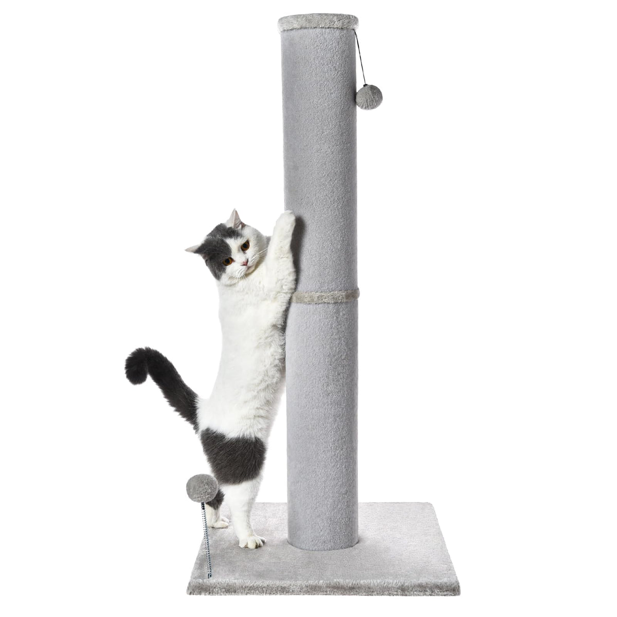 Cat Craft 41-inch tall scratching post for indoors with soft carpet surface.