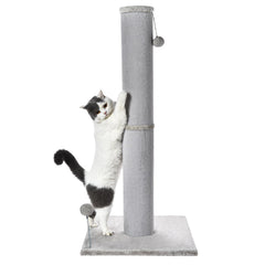 Cat Craft 41-inch tall scratching post for indoors with soft carpet surface.