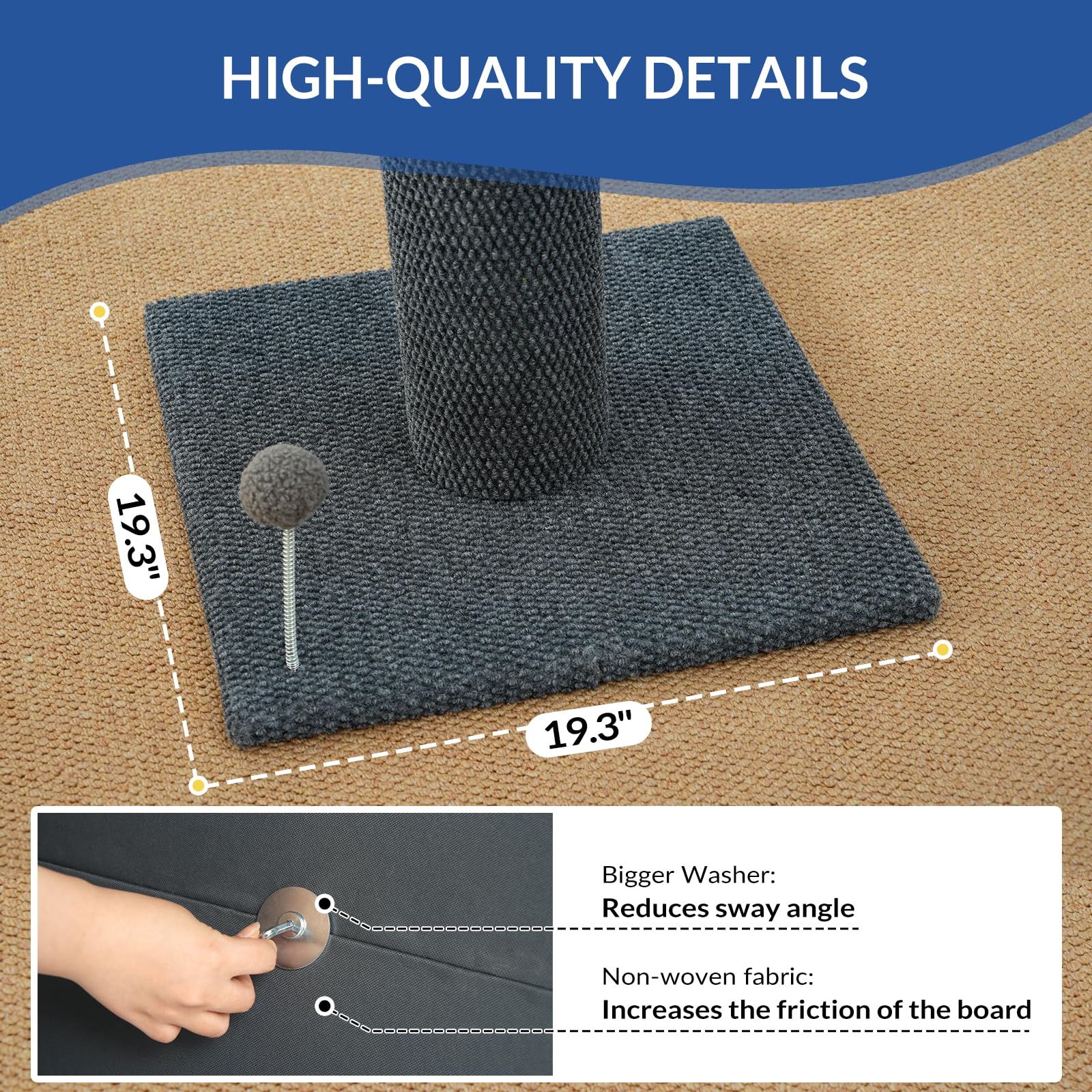 Cat Craft sturdy base ensures stability during play sessions.