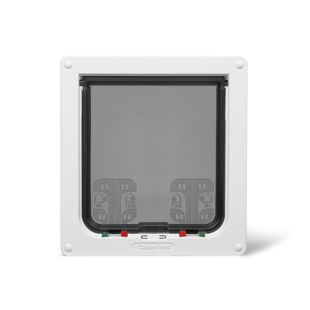 Cat Mate 4-Way Locking Large Cat Flap front view with draft seal for energy efficiency.