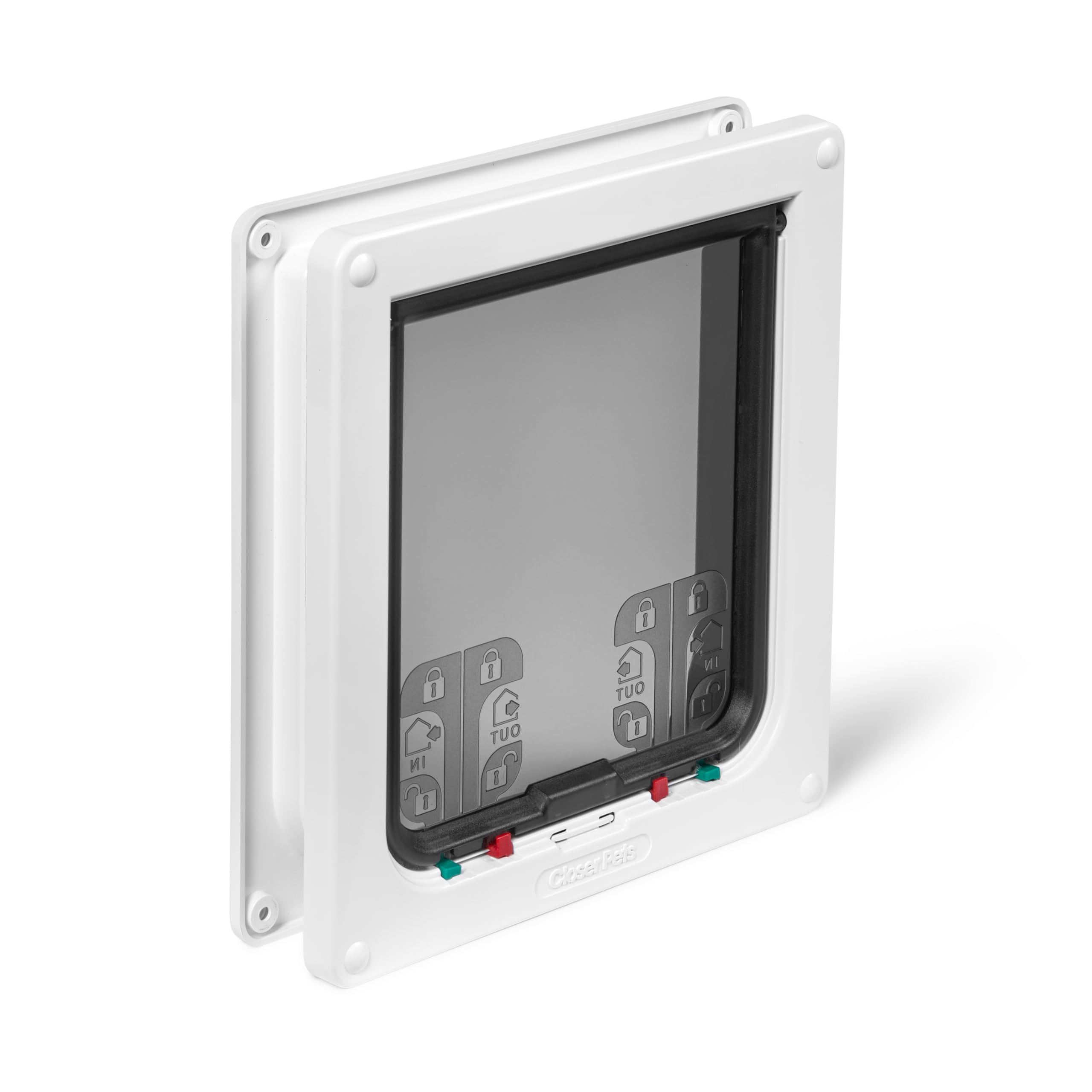 Cat Mate 4-Way Locking Large Cat Flap fits wooden doors securely for durable use.