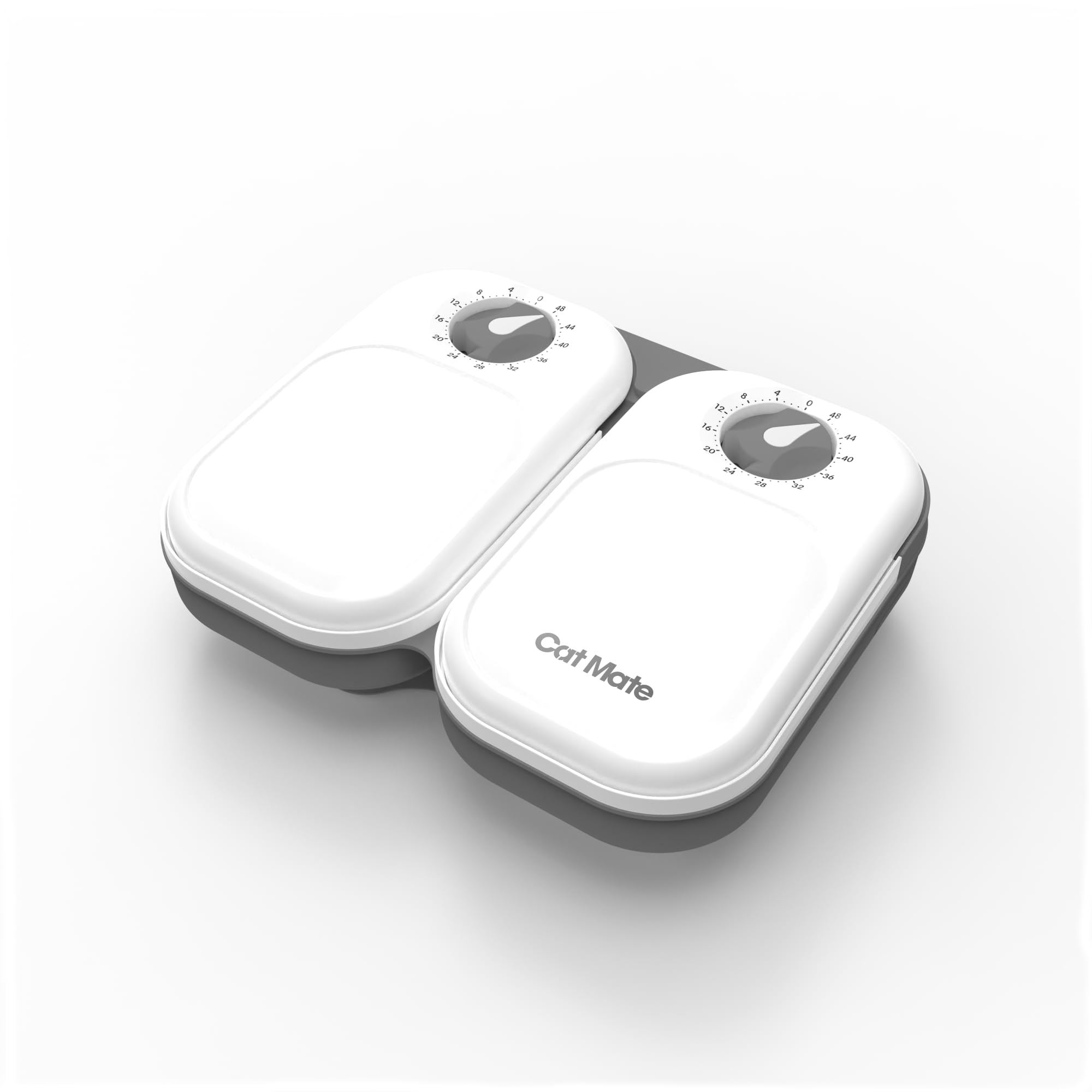 Cat Mate C200 two-meal timer showing scheduled feeding for cats or small dogs.
