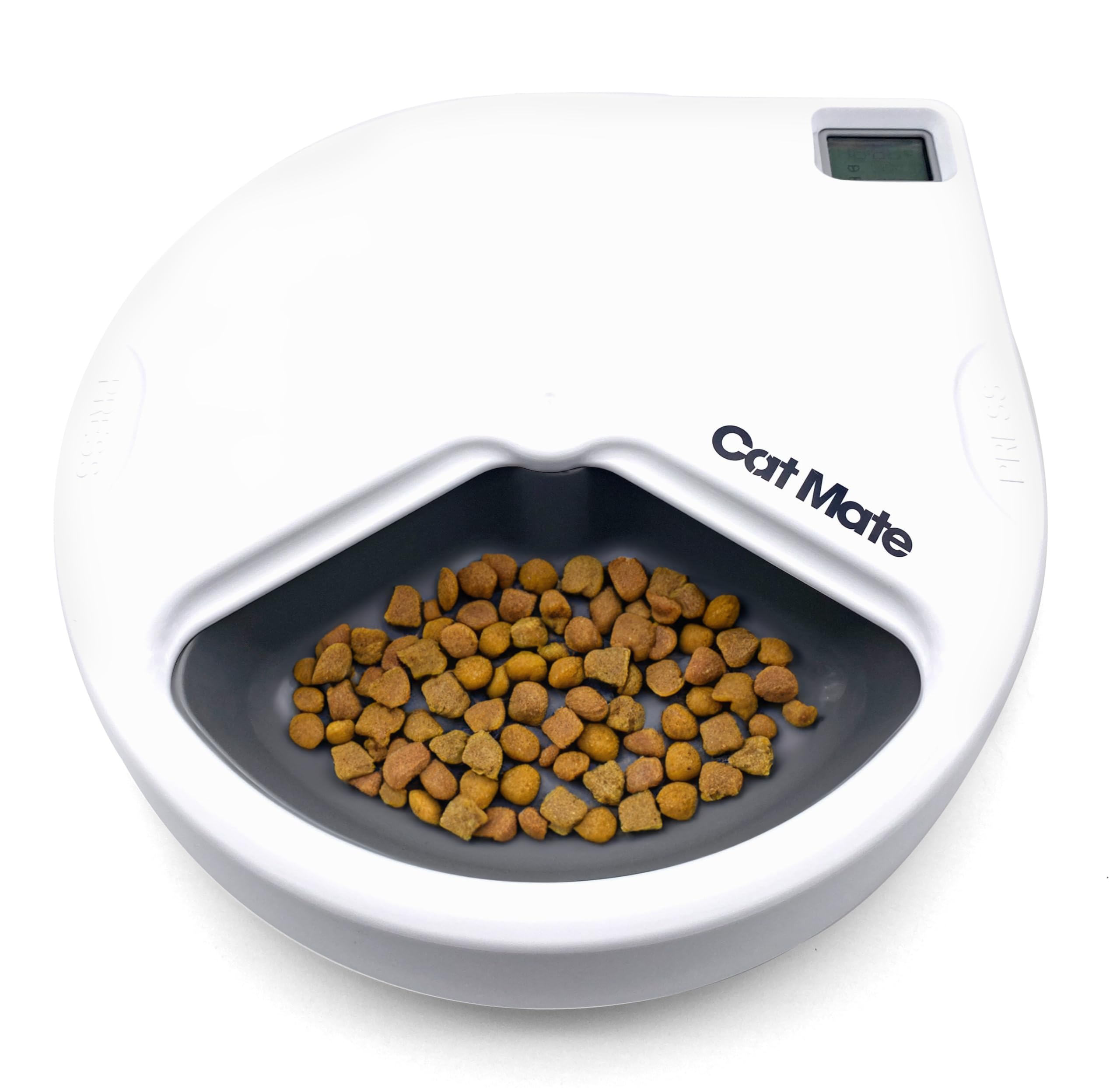 Cat Mate C300 front view with three meal compartments for cats or small dogs.