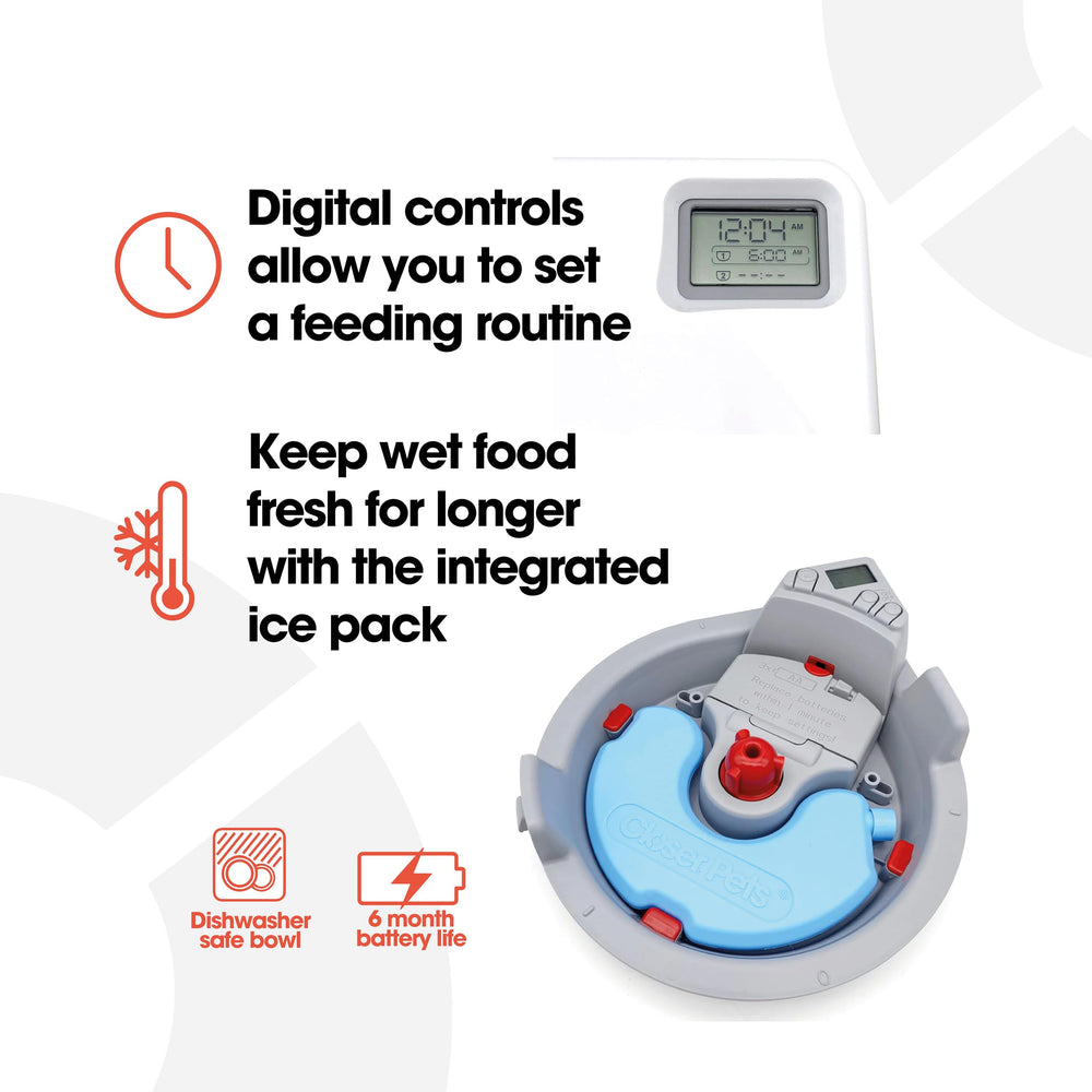 Cat Mate C300 reusable ice pack inside keeping meals cool.