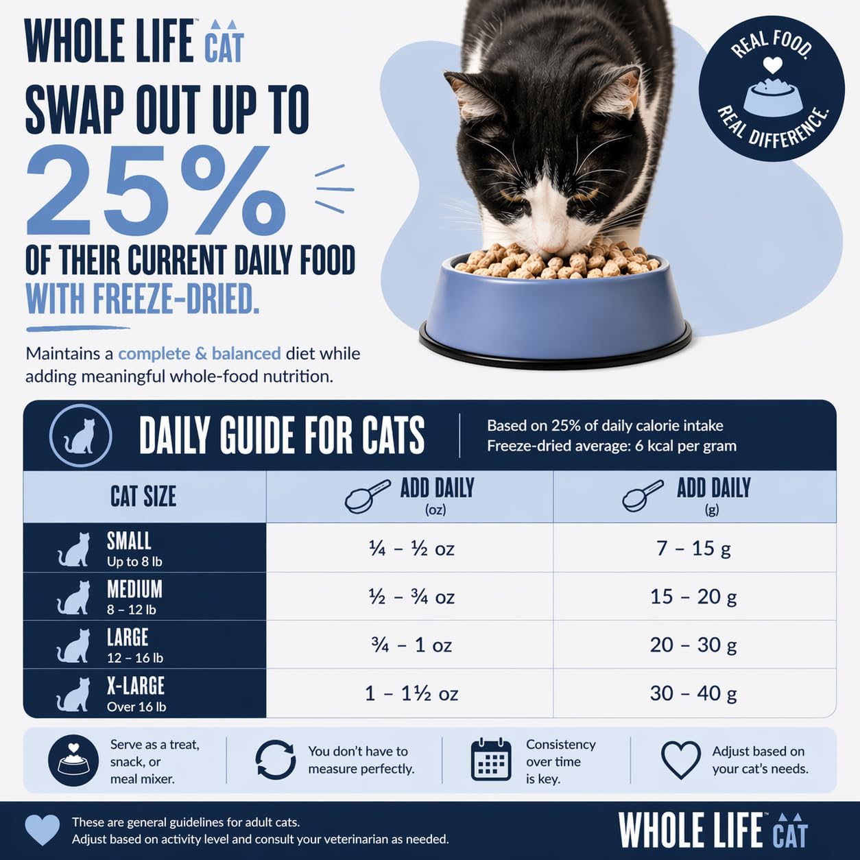 Whole Life Pet Just One Chicken cat snacks served on a bowl.