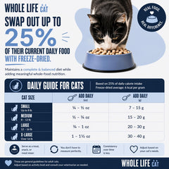 Whole Life Pet Just One Chicken cat snacks served on a bowl.