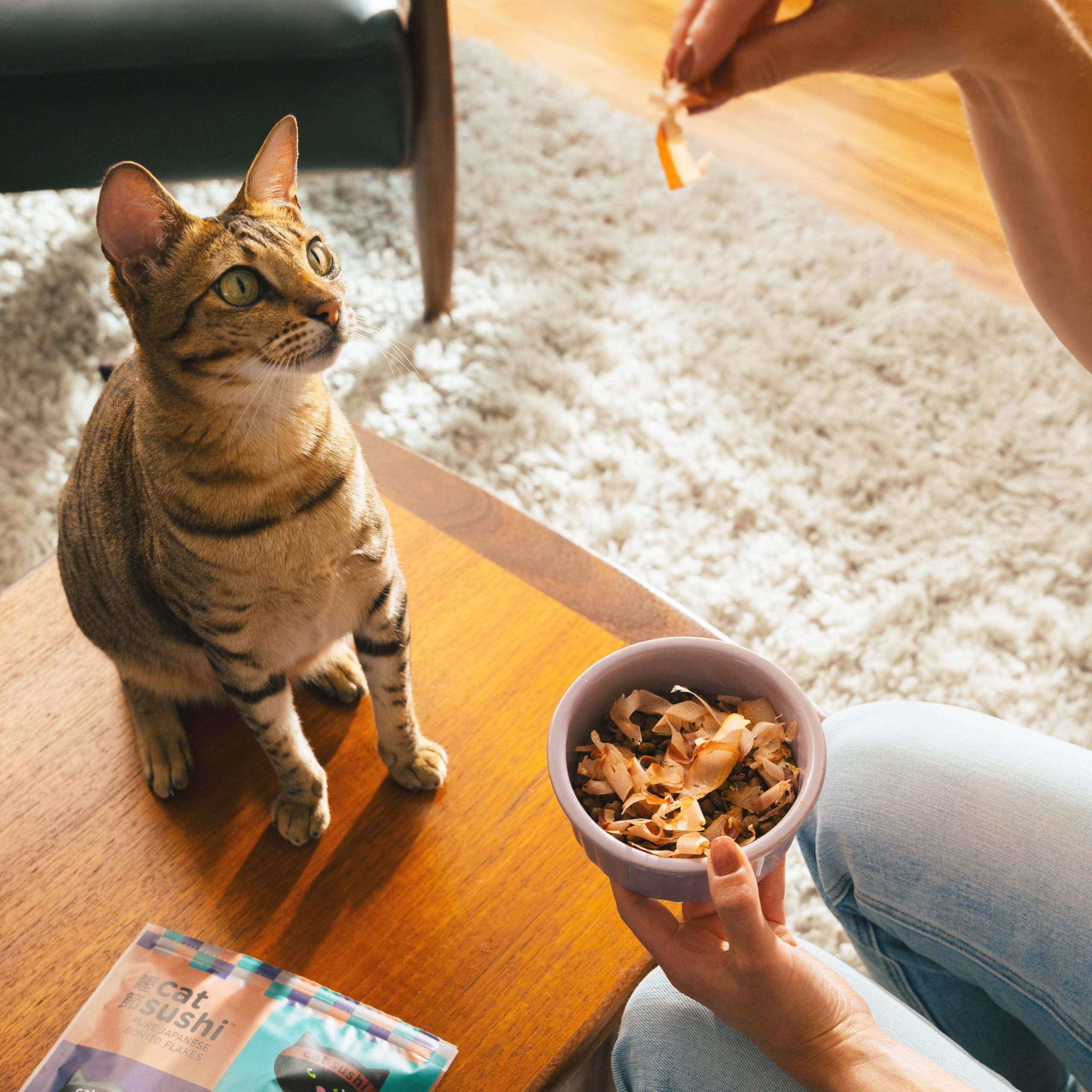 Cat Sushi Bonito Flakes ingredients highlighting pure bonito tuna for natural flavor