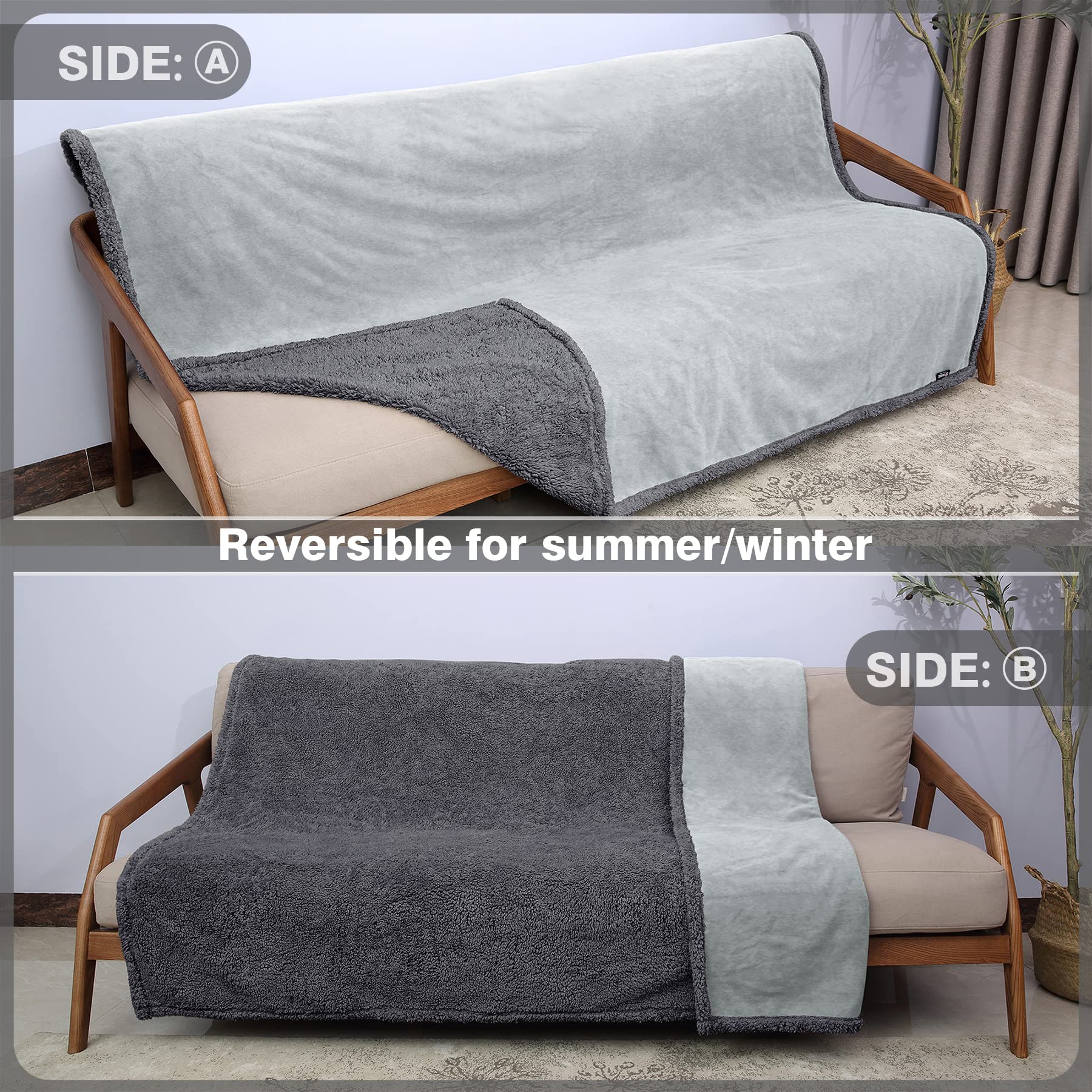 Catalonia plush fleece side highlights soft lounging comfort.
