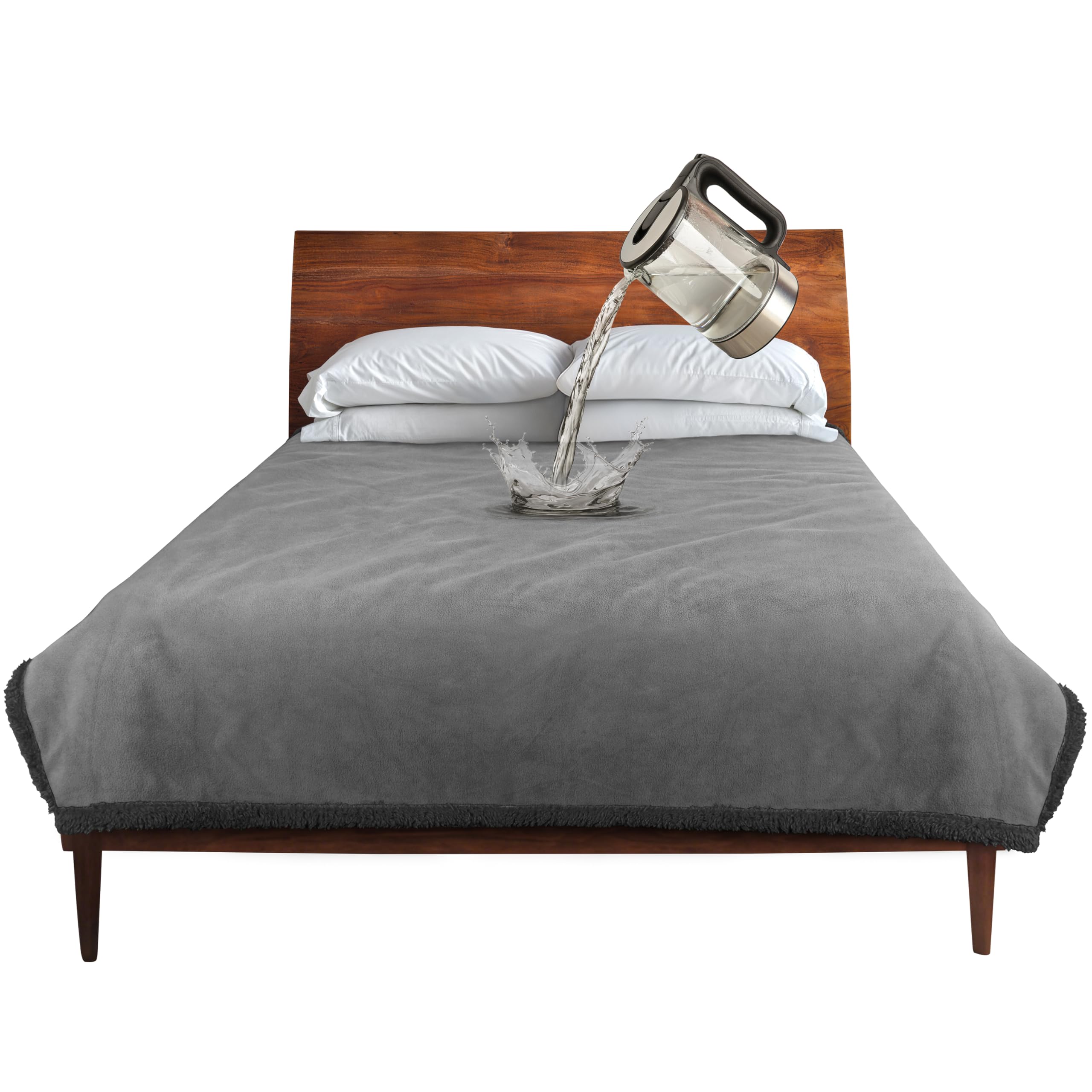 Catalonia waterproof blanket on a bed protecting against spills and stains