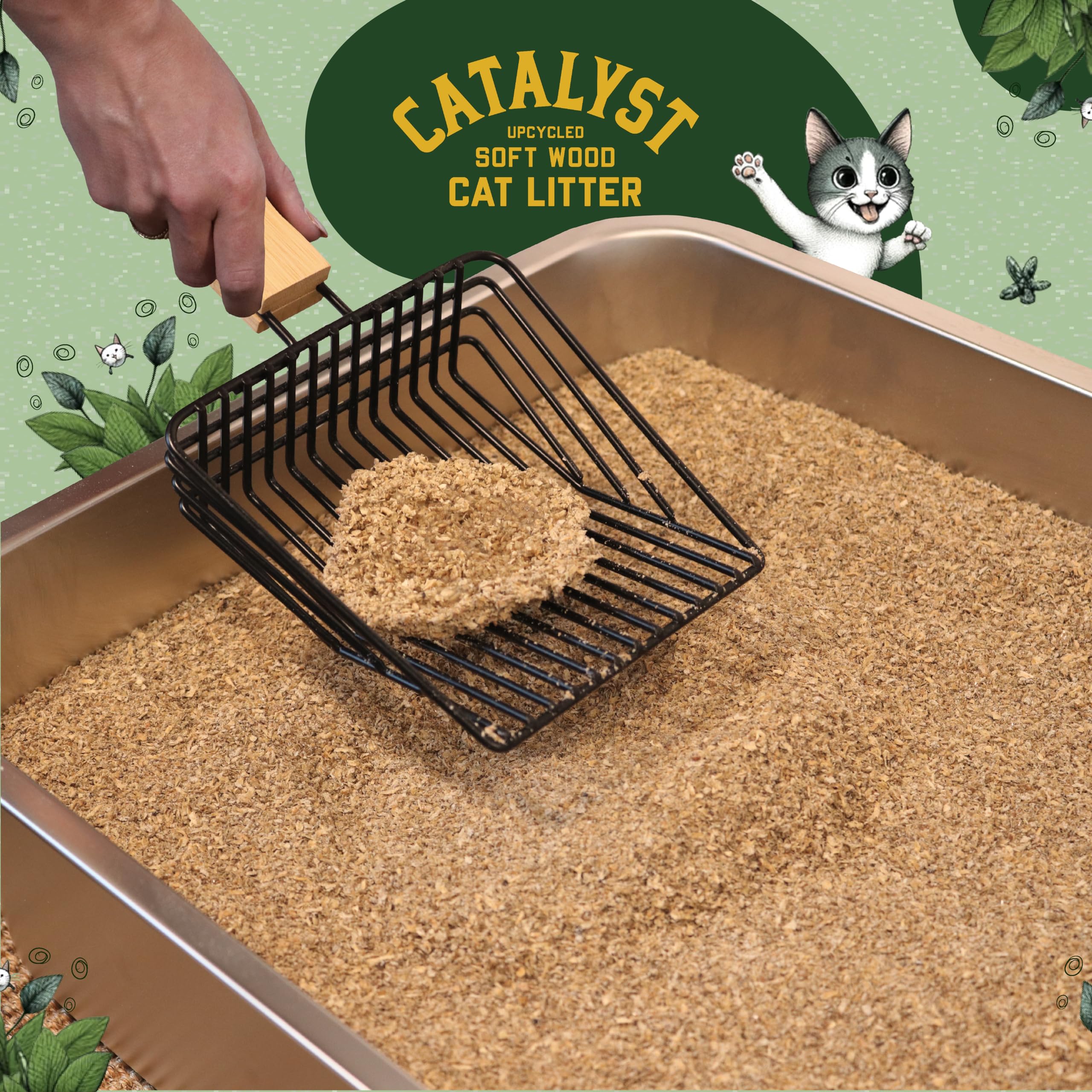 Catalyst strong clumping cat litter 10lb delivers quick, clean scooping.