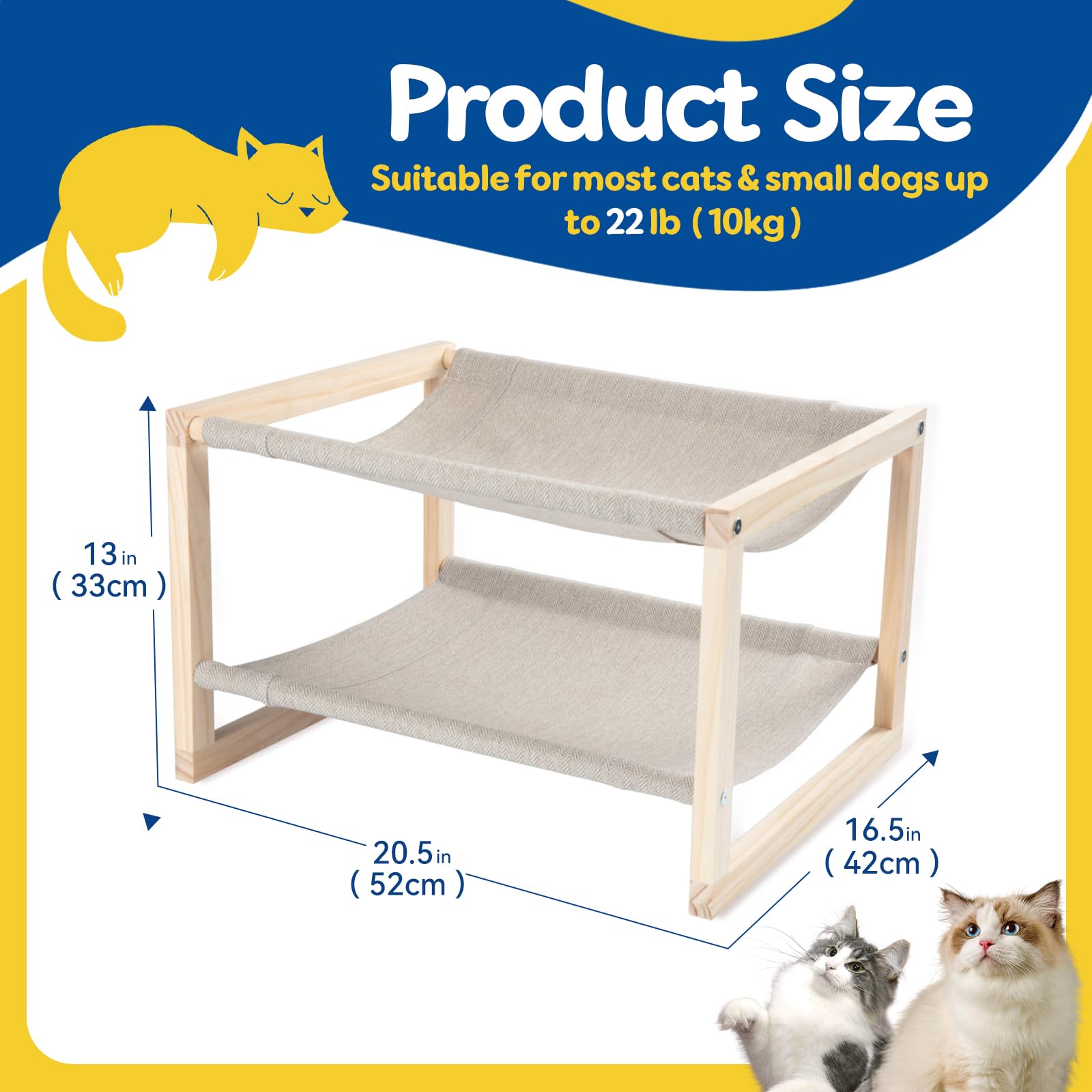 CatAve two-tier bed per-tier capacity up to 30 pounds