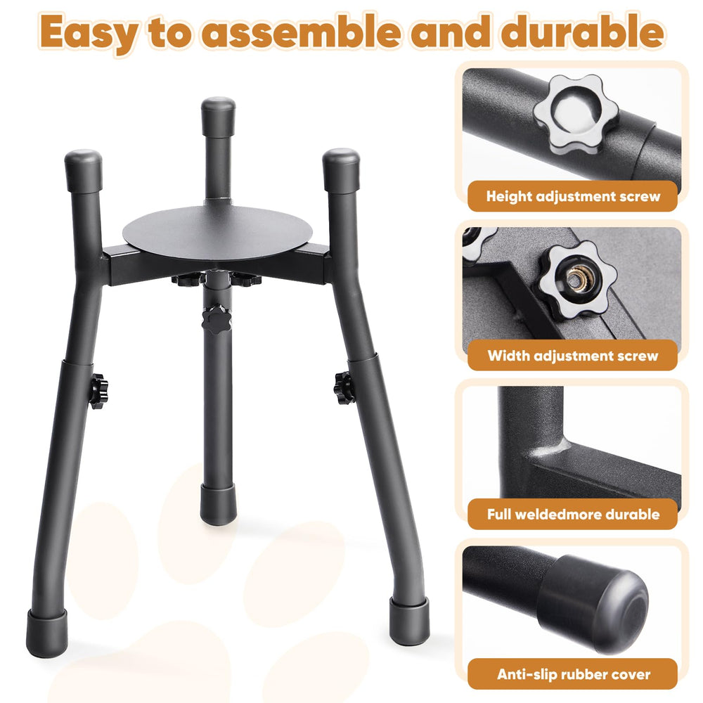 CatAve easy-assembly dog bowl stand enables quick setup and space saving.