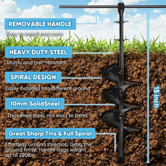 CatAve spiral stake showing easy installation design on uneven ground