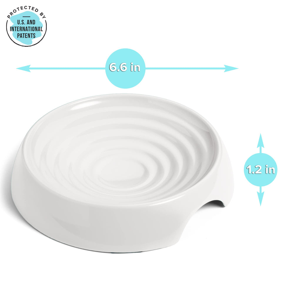 CatGuru non-slip-legs keep bowls steady while your cat eats.