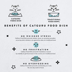 CatGuru wide kitten dish offers ample surface for food without crowding the face.