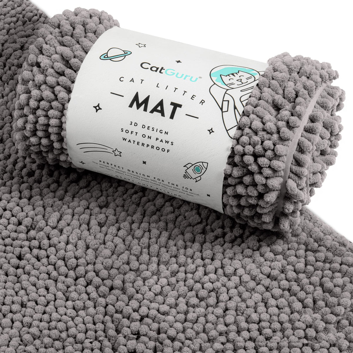 CatGuru Cat Litter Mat with 3D trap design keeps litter off floors