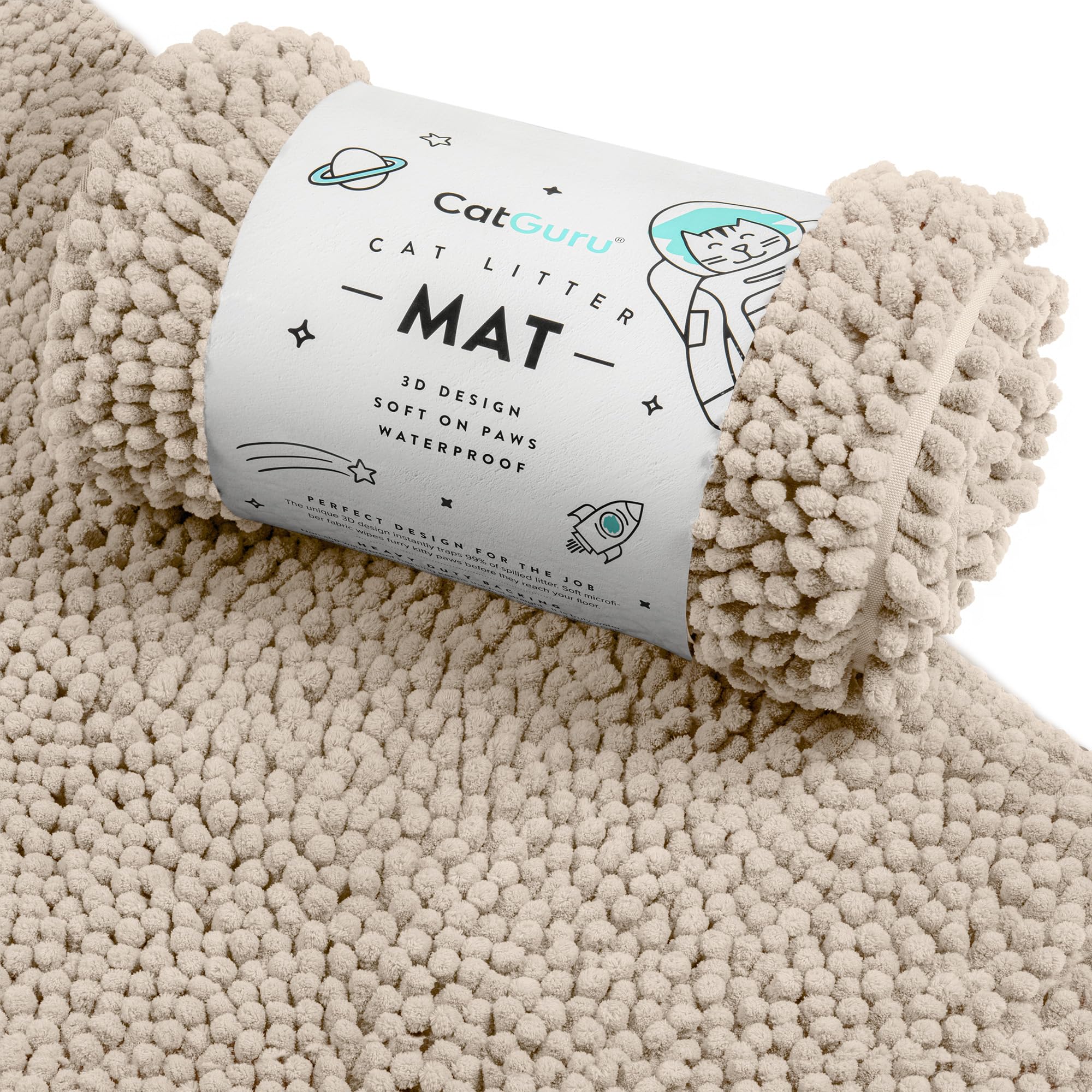 CatGuru medium sand litter mat traps litter for cleaner floors