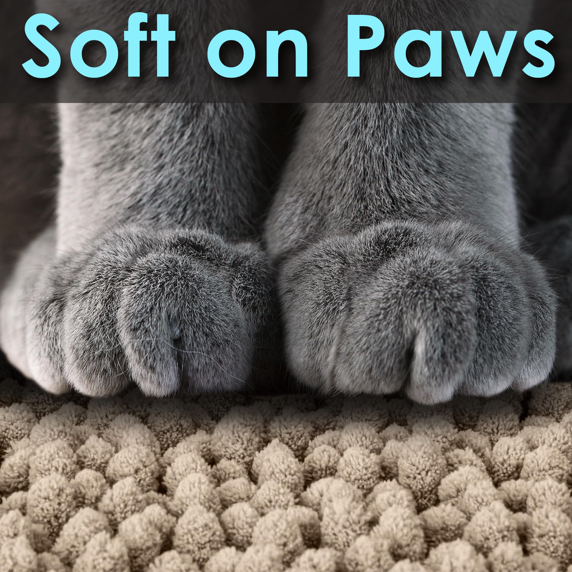 CatGuru 3D design litter mat with soft microfiber surface for clean paws