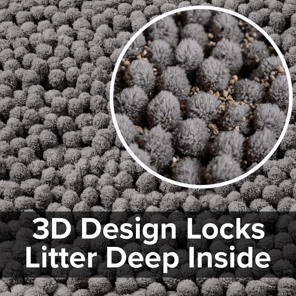 CatGuru medium litter mat, close-up of 3D design for effective litter capture.