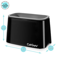 CatGuru scoop holder reduces mess and protects floors.