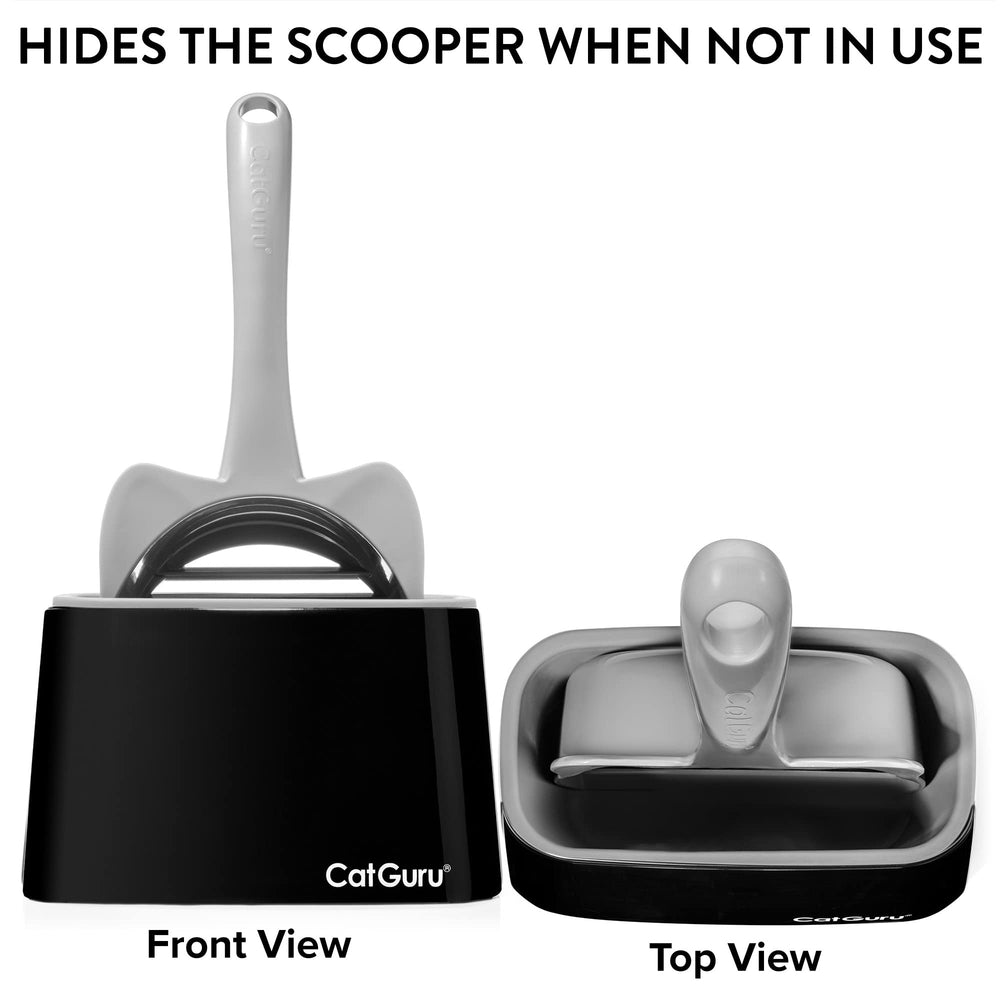 CatGuru scoop holder neatly hides the scoop for a tidier box area.
