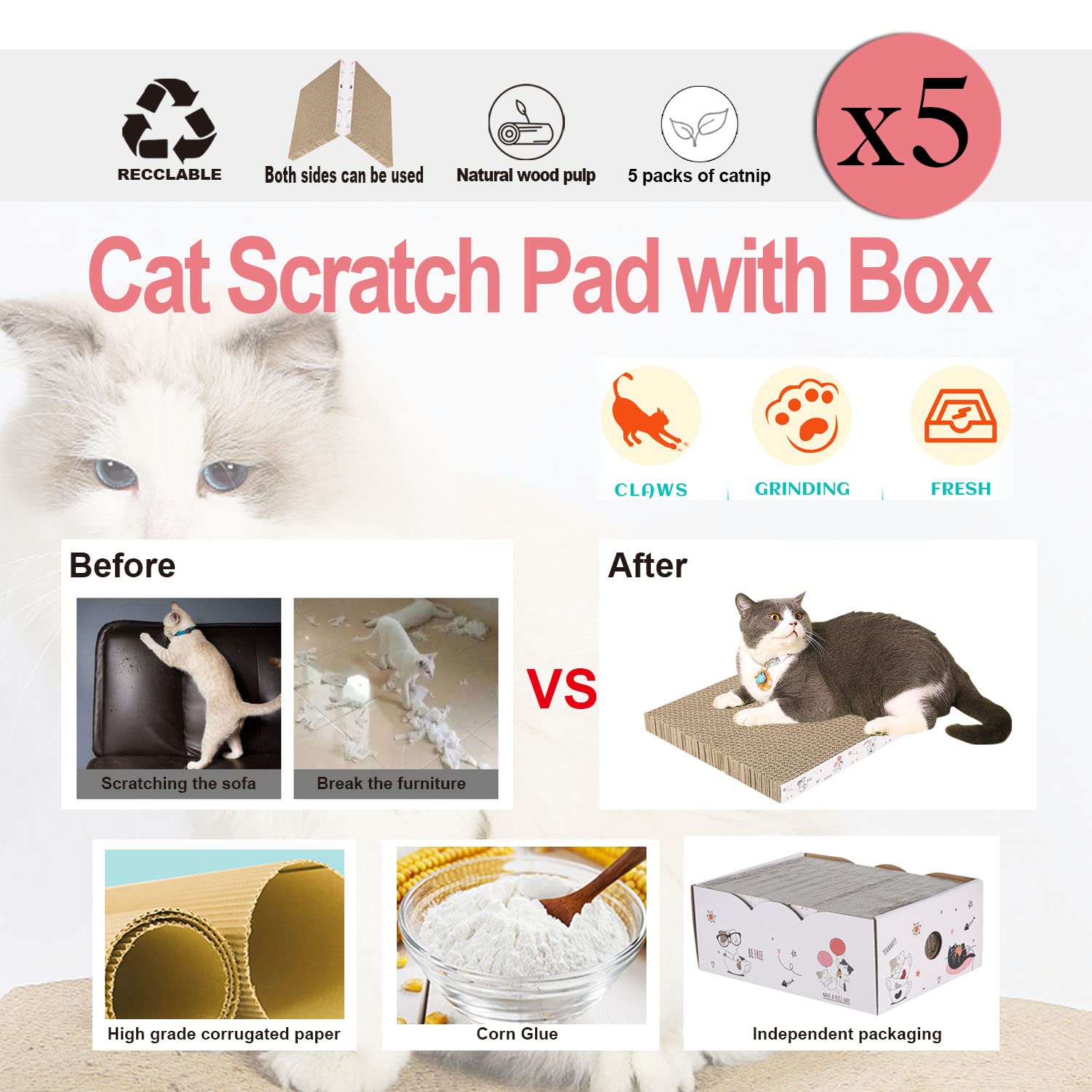 Catinarla durable cardboard scratcher designed for long-lasting use