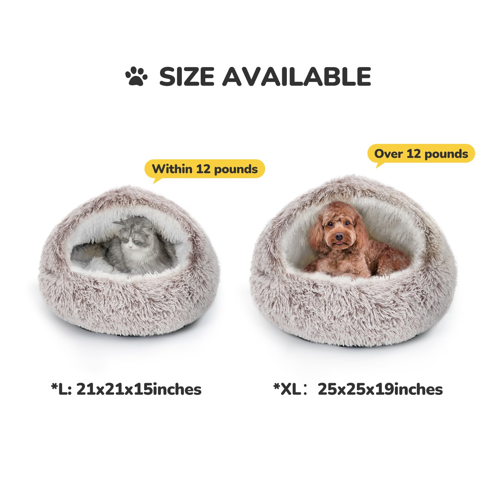 CATISM 25-inch cat bed fits medium cats or small dogs