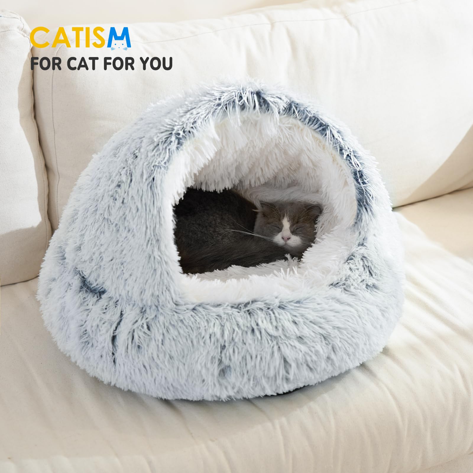 CATISM Black oxford non-slip bottom helps keep the bed in place.