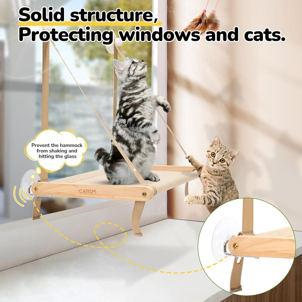 CATISM easy-install cat window perch on clean non-porous surface.
