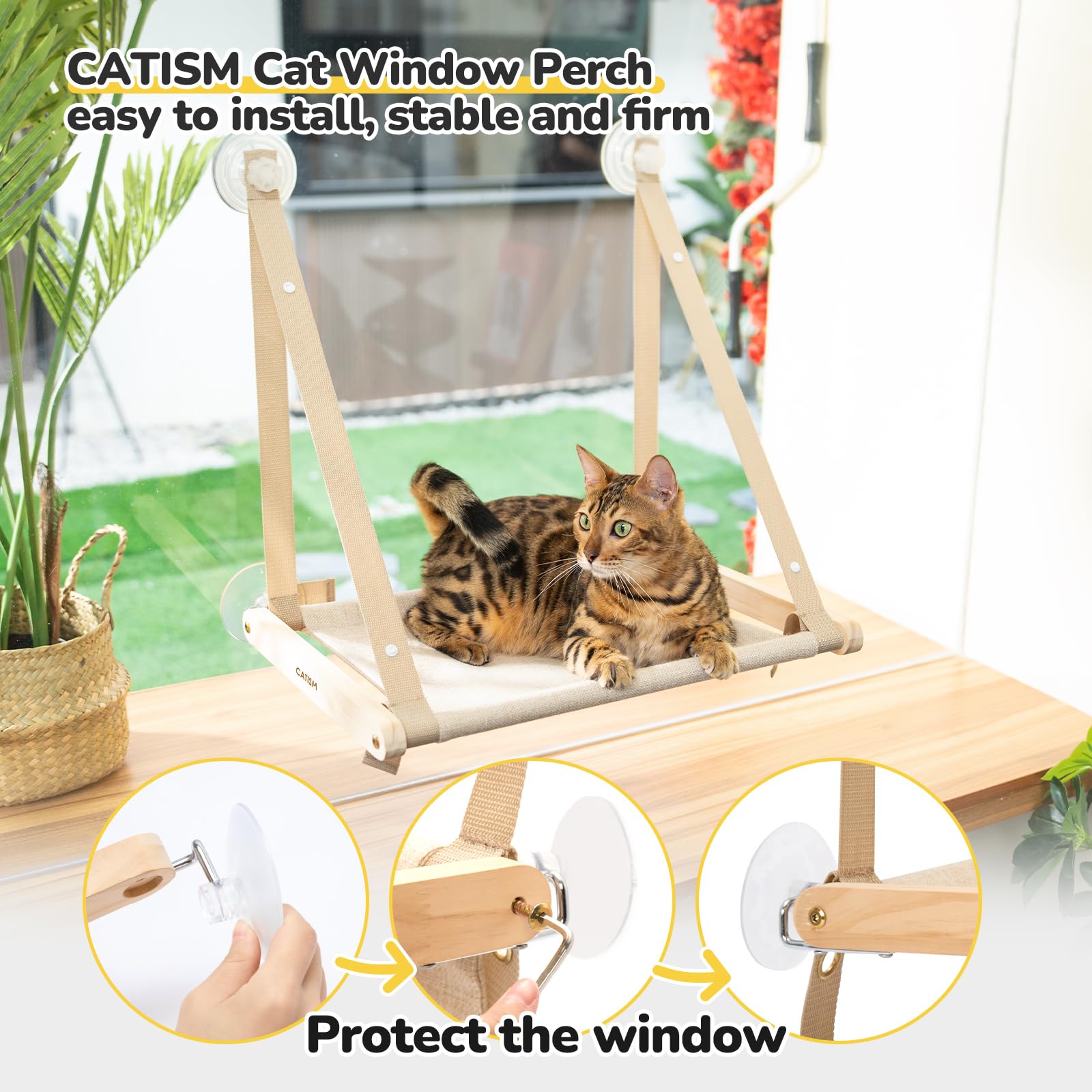 CATISM solid wood frame close-up showing durability.
