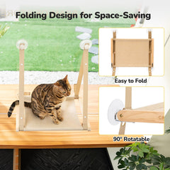 CATISM cat window perch with soft removable seat cover, machine washable for easy cleaning.