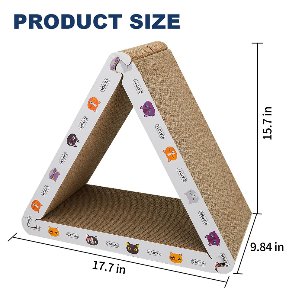 CATISM durable corrugated cardboard emphasizes sturdy construction for lasting feline fun.