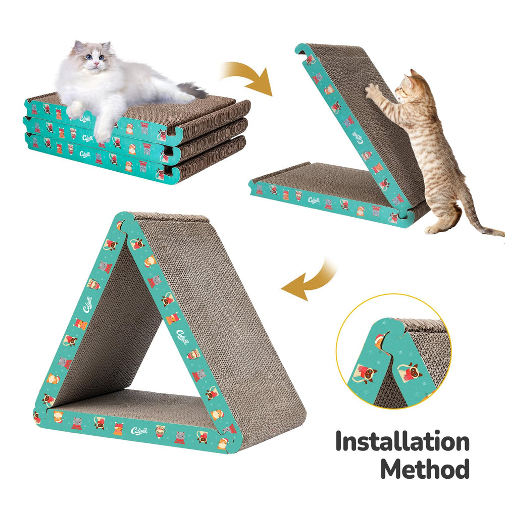 CATISM edge-print design visible on scratcher, stylish and functional for homes.