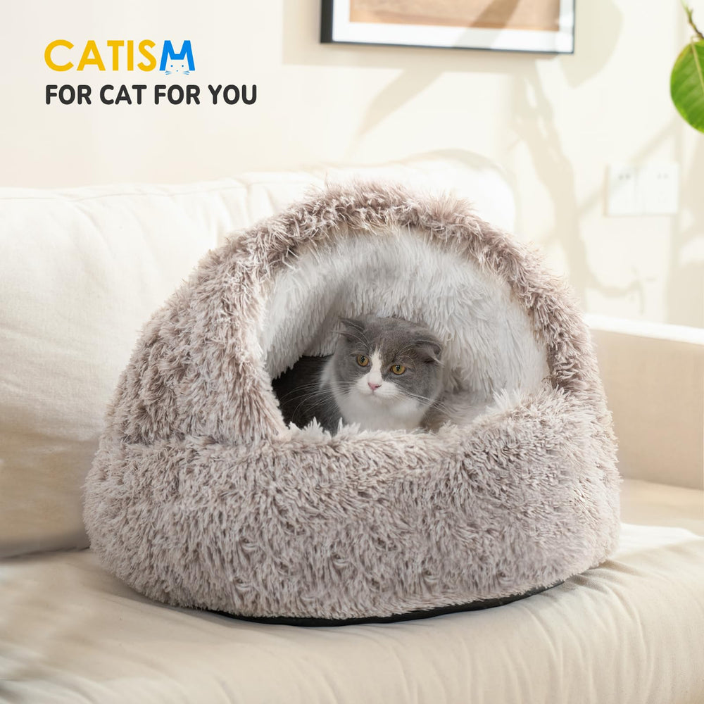 CATISM gradient-coffee-gray cat bed calming design for homes