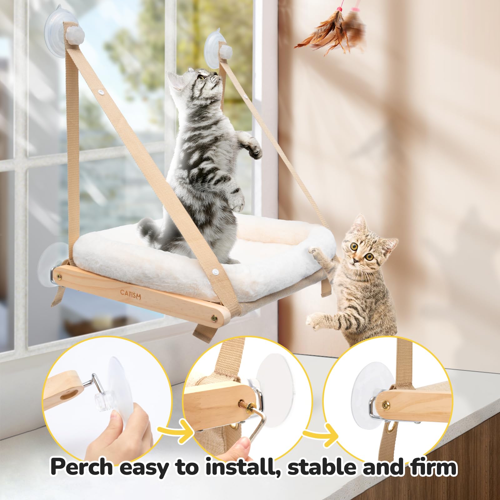 Catism Machine-Washable Cover keeps the bed clean and fresh for daily use.