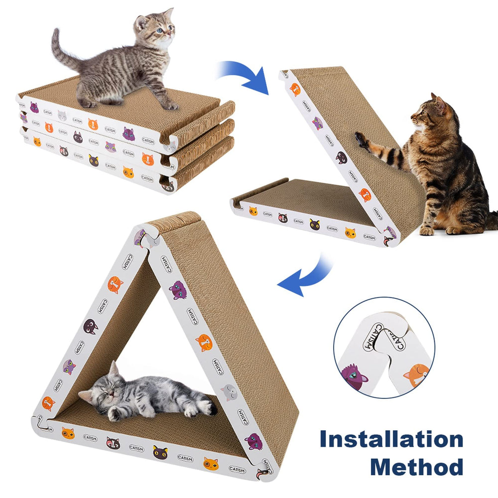 CATISM non-slip patches keep the scratcher stable on various floors.