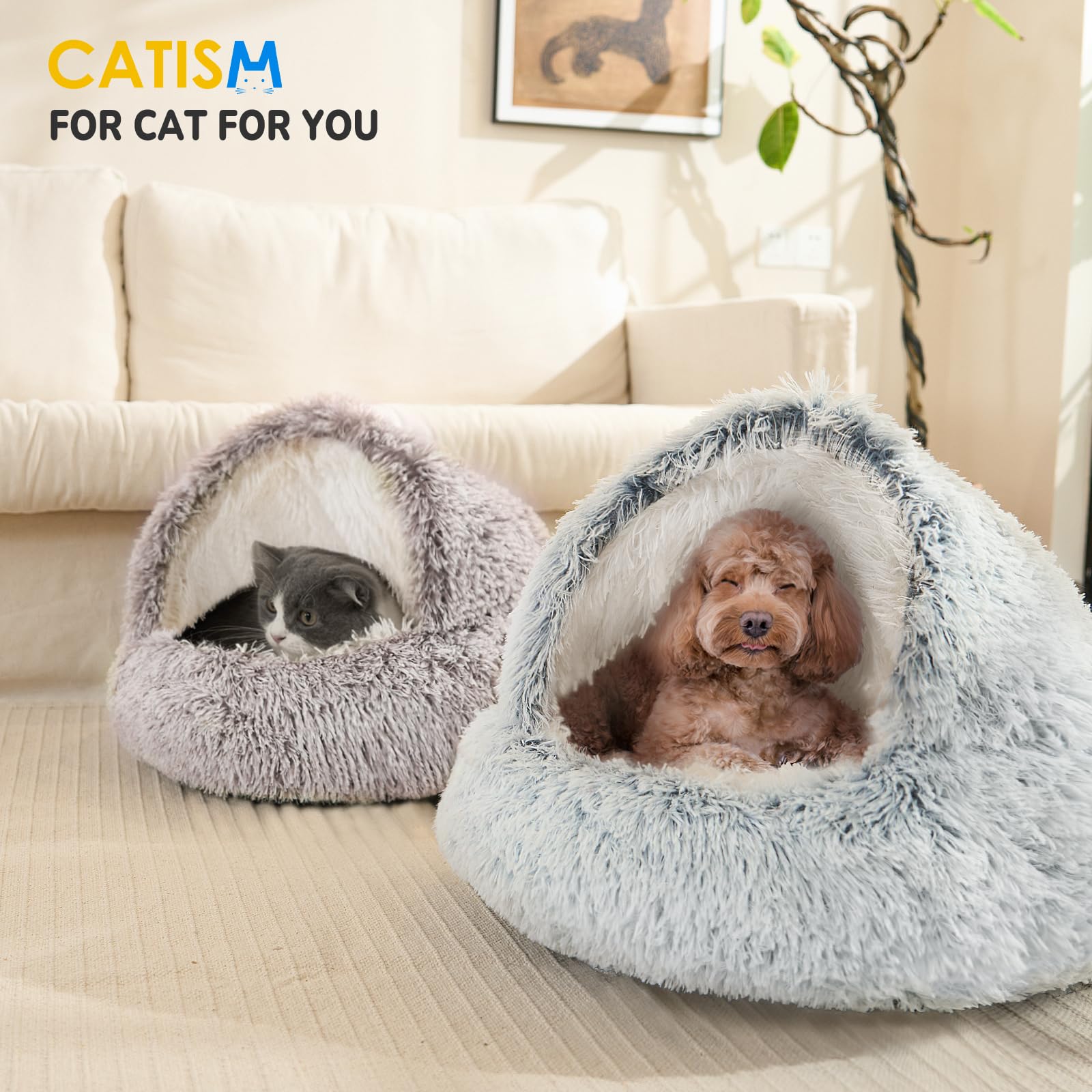 CATISM Portable back-seat fit supports car travel with a cozy retreat.