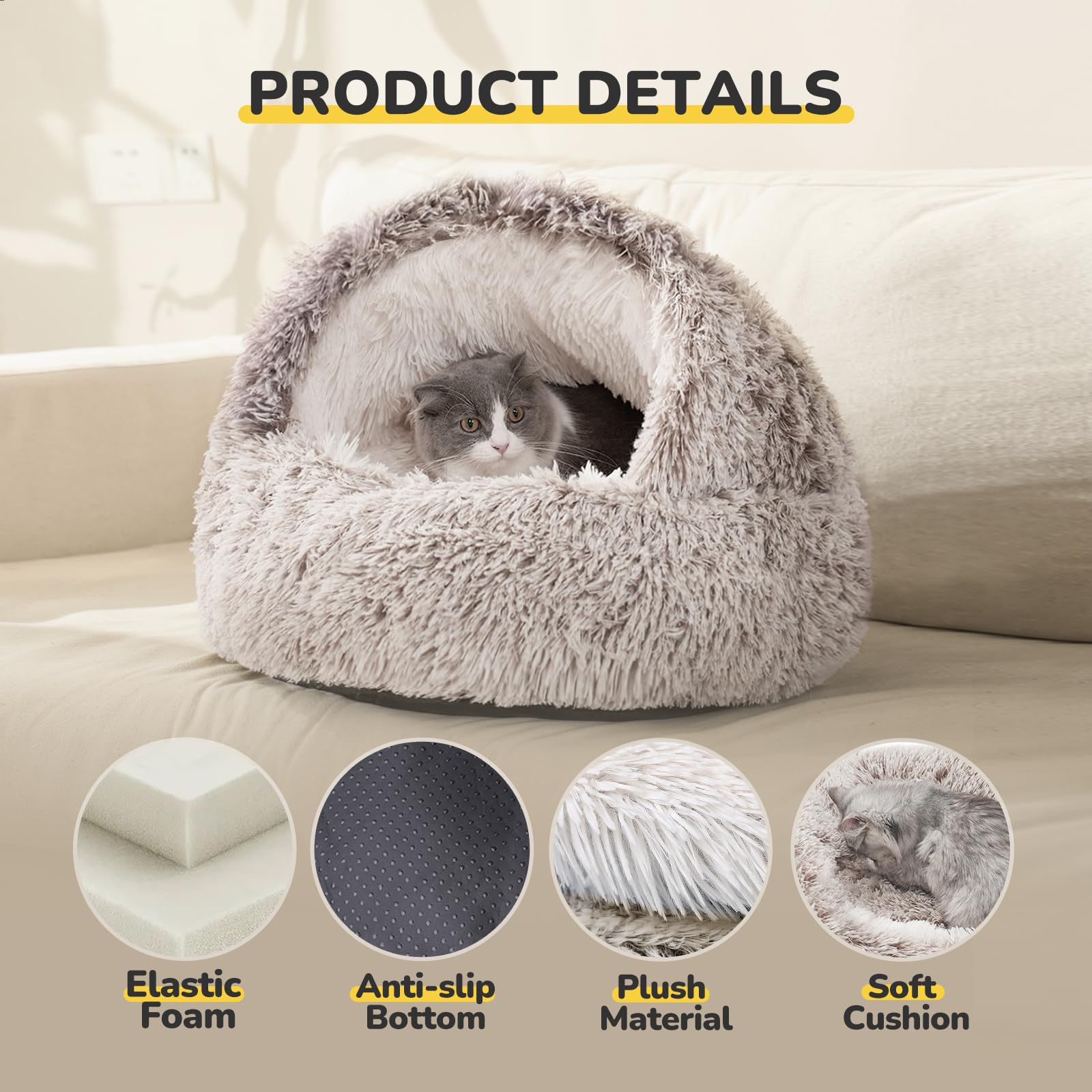 CATISM self-warming cat bed cave keeps your cat comfy