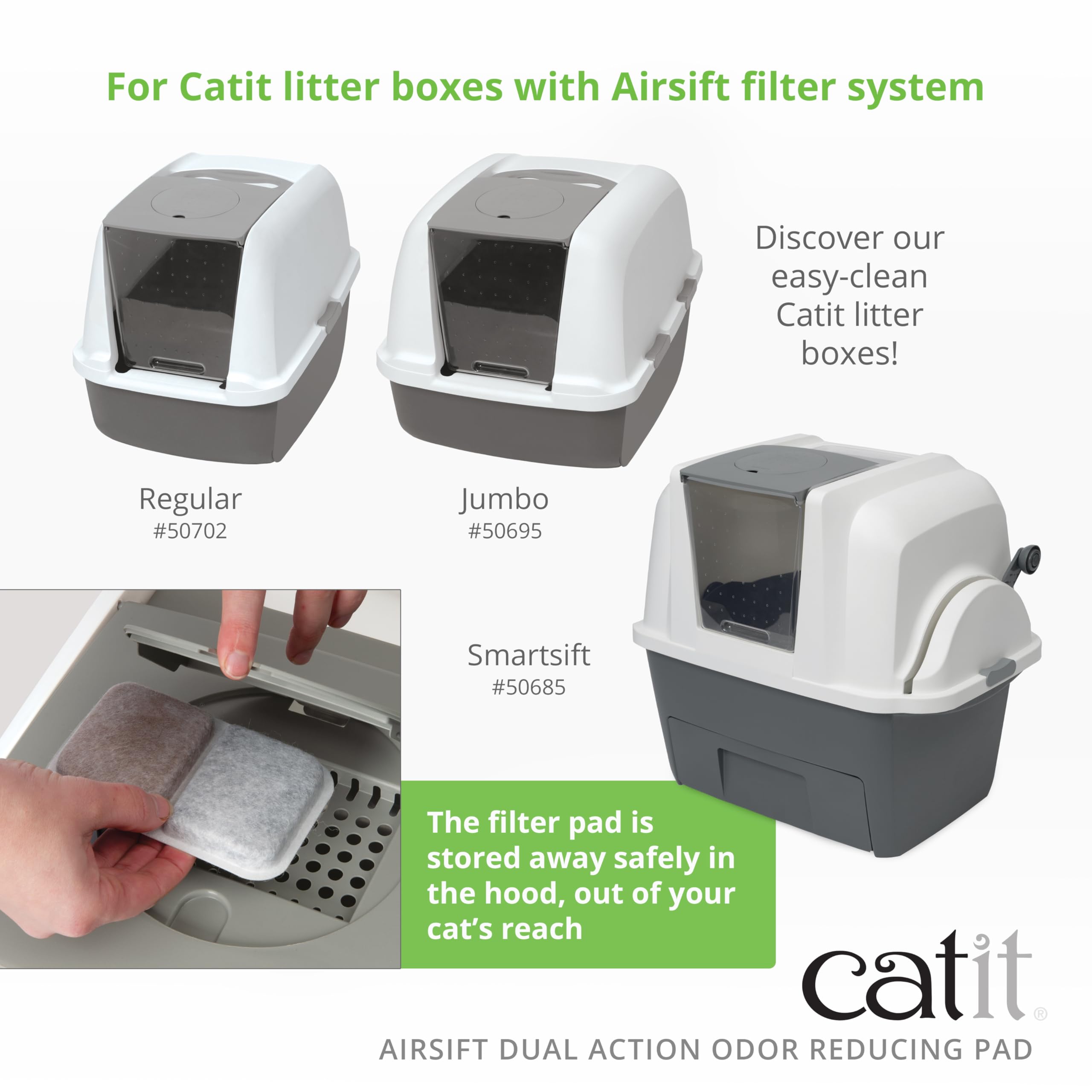 Catit Airsift two-media-filter close-up contrasts media options.