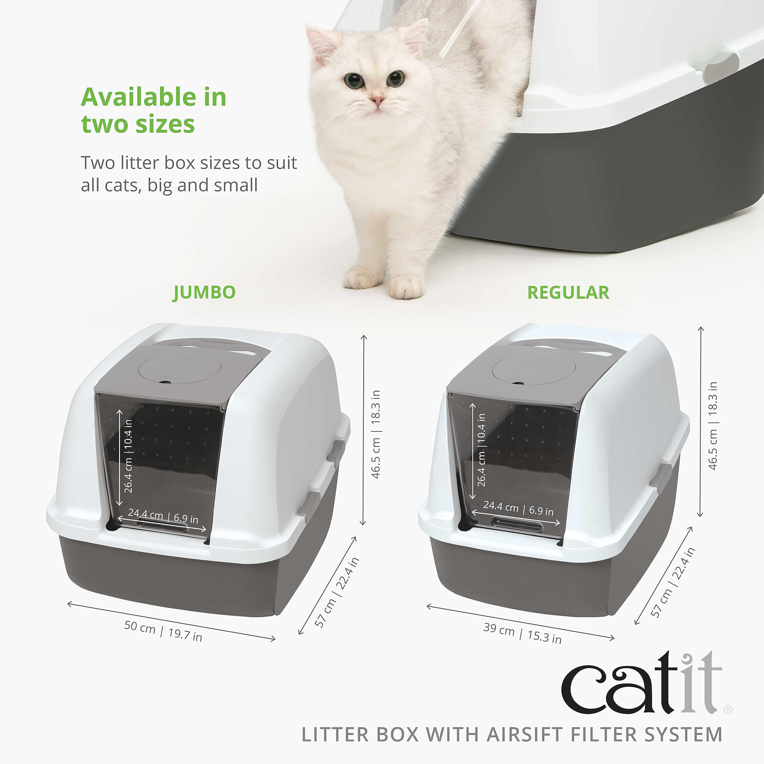 Catit Airsift Litter Pan Large smooth BPA-free surface for quick cleaning.