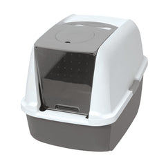 Catit Airsift Litter Pan Large front view highlights spacious interior and dual-action odor control.